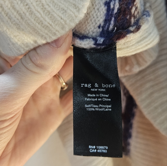 Rag & Bone Wesley Wool Fair Isle Crewneck Pullover Sweater - Picture 5 of 5